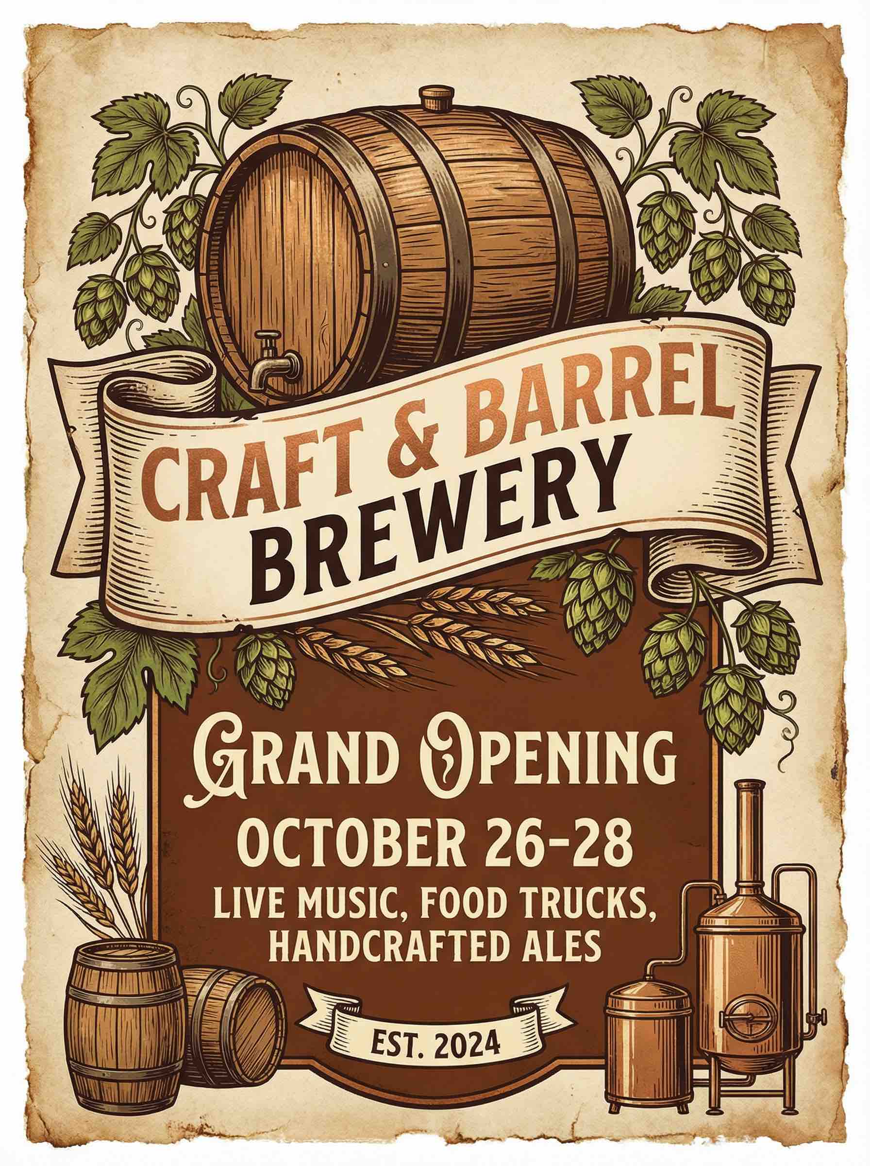 Craft & Barrel Brewery - AI Generated Graphic